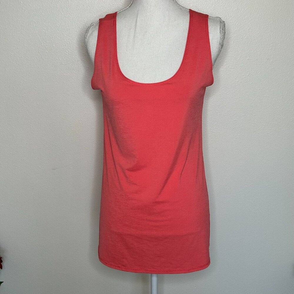 Clara Sun Woo Tunic Tank Top  Coral Scoop Neck Jersey Pullover - Small